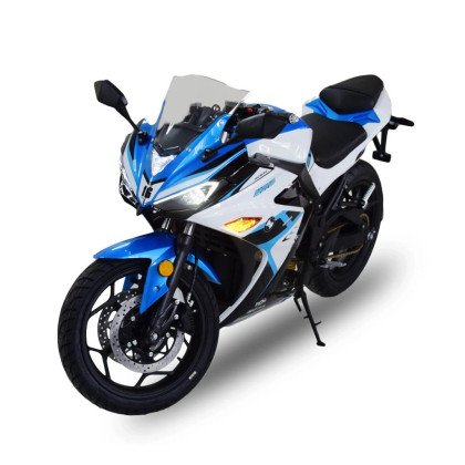 Електроскутер TV6 mid-drive FST 3000W 72V 60Ah white & blue (291186)
